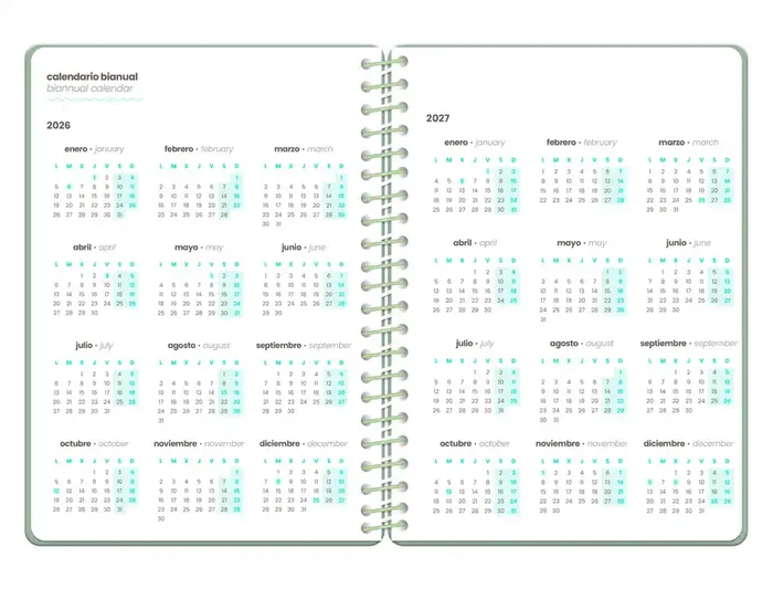 Liderpapel Agenda Escolar 2026-2027 Military - Semana Vista A6+, Bilingüe (Español/Inglés), Espiral, Tapa Dura, Interior con Punteado, 80g FSC, Color Verde Liderpapel Agenda Escolar 2026-2027 Military - Semana Vista A6+, Bilingüe (Español/Inglés), Espiral, Tapa Dura, Interior con Punteado, 80g FSC, Color Verde