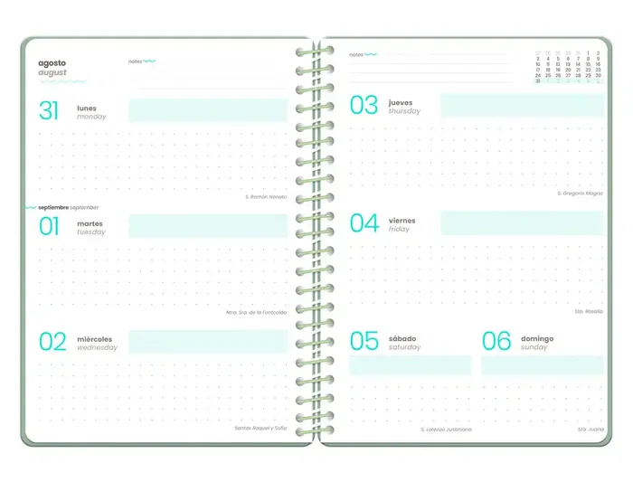 Liderpapel Agenda Escolar 2026-2027 Military - Semana Vista A6+, Bilingüe (Español/Inglés), Espiral, Tapa Dura, Interior con Punteado, 80g FSC, Color Verde Liderpapel Agenda Escolar 2026-2027 Military - Semana Vista A6+, Bilingüe (Español/Inglés), Espiral, Tapa Dura, Interior con Punteado, 80g FSC, Color Verde