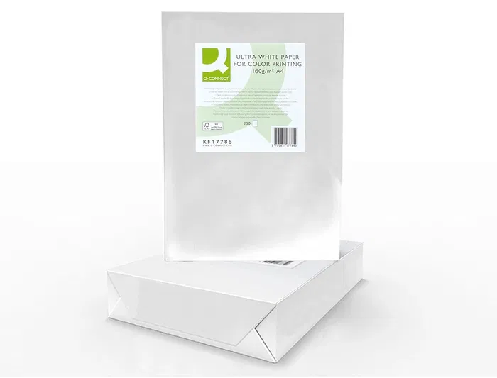 Q-connect Papel Fotocopiadora Ultra White Din A4 160 Gramos Paquete de 250 Hojas Q-connect Papel Fotocopiadora Ultra White Din A4 160 Gramos Paquete de 250 Hojas