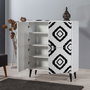 Hanah Home Armario Multiusos 95x111x36cm Tablero Partículas Melaminado Blanco y Negro
