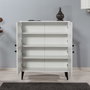 Hanah Home Armario Multiusos 95x111x36cm Tablero Partículas Melaminado Blanco y Negro