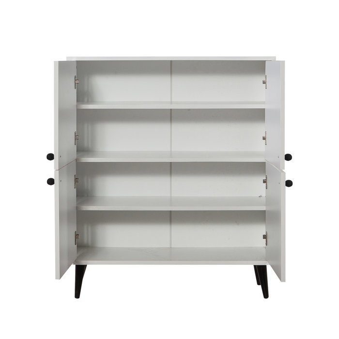 Hanah Home Armario Multiusos 95x111x36cm Tablero Partículas Melaminado Blanco y Negro