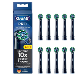 Oral-B 860465 CrossAction Cabezal para Cepillo Eléctrico Sónico, Negro, Paquete de 10 Unidades