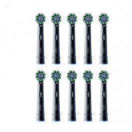 Oral-B 860465 CrossAction Cabezal para Cepillo Eléctrico Sónico, Negro, Paquete de 10 Unidades