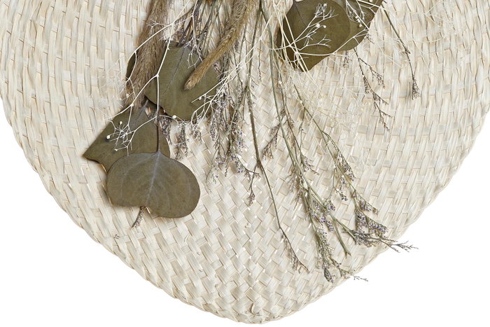 DKD Home Decor Decoración de Pared de Fibra Abanico Natural y Verde