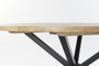 DKD Home Decor Mesa Redonda Comedor Loft Natural Negro Mango Metal 127x127x75 cm