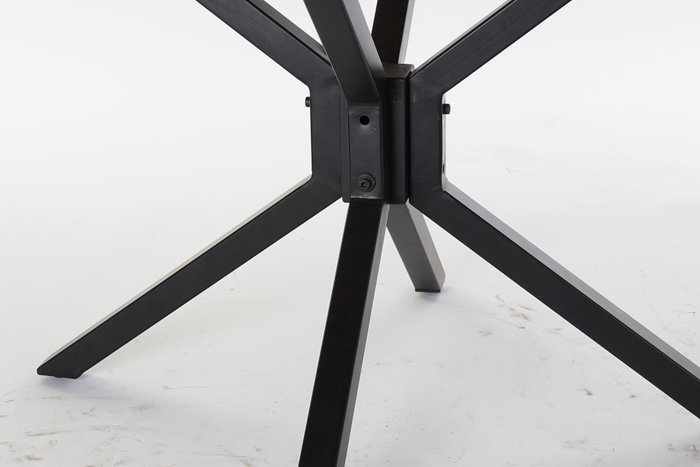 DKD Home Decor Mesa Redonda Comedor Loft Natural Negro Mango Metal 127x127x75 cm
