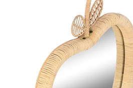 DKD Home Decor Espejo Estilo Cottage Natural Ratán y Cristal 4 x 50 x 43 cm (2 Unidades)