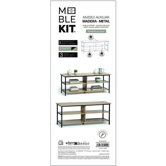 Moblekit Mueble Auxiliar ARVID de 3 Niveles Moblekit Mueble Auxiliar ARVID de 3 Niveles