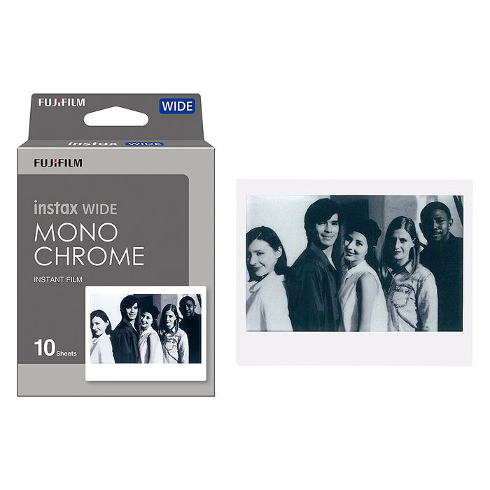 FUJIFILM Instax Wide Película Monocromo, 16564101, 10 unidades, Blanco y Negro, 108 x 86 mm