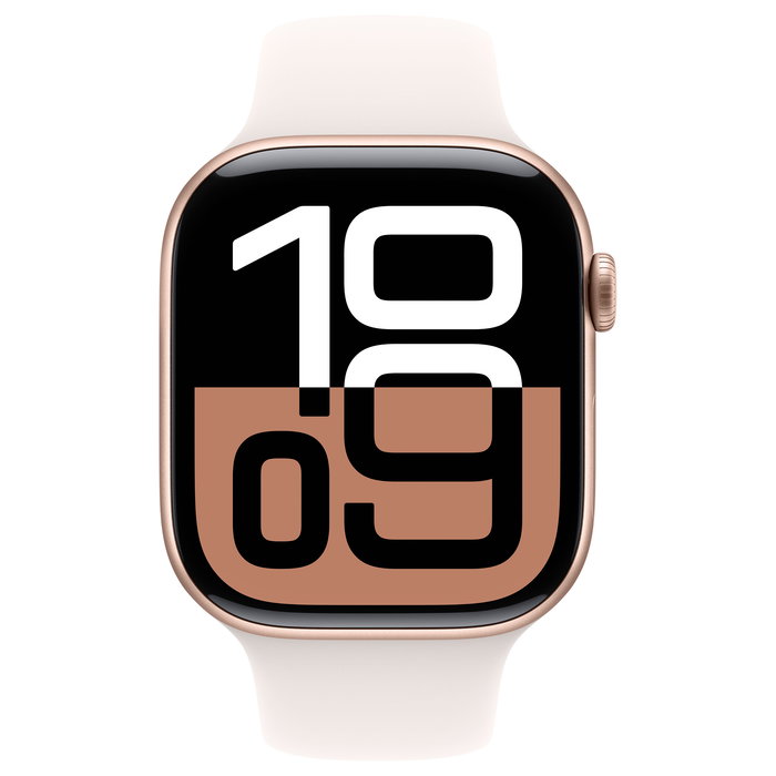 Apple Watch Series 10 GPS + Cellular 46mm Caja de Aluminio Oro Rosa con Correa Deportiva Light Blush - M/L, 64 GB, OLED, iOS, watchOS 11