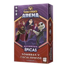 USAopoly Disney Sorcerer's Arena Expansión Sombras y Escalofríos USADSA03ES - Juego de Mesa con 3 Personajes (El Rey del Mal, Jack Skellington, Madre Gothel) - En Español