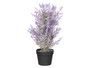 Ibergarden Planta de Lavanda en Maceta de Piedra Decorativa 48 cm - Dimensiones: 30x30x50 cm - Color Morado/Negro/Verde (Set de 6)