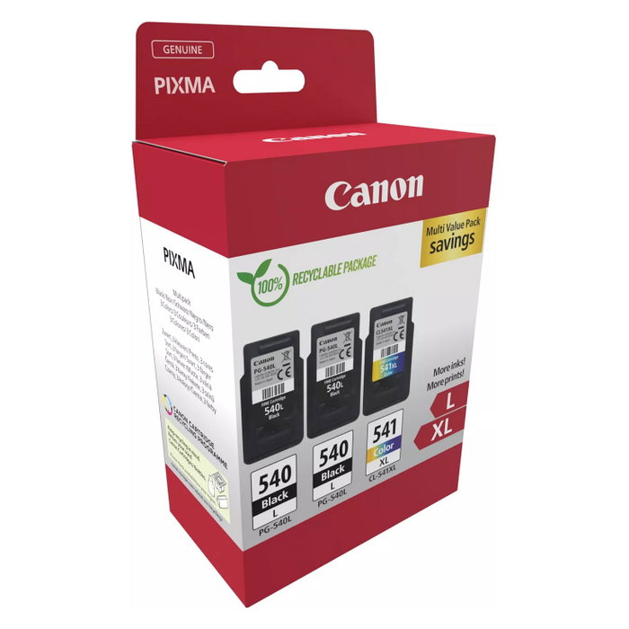 Canon 5224B017 Cartuchos de Tinta PG-540L/CL-541XL Multipack 3er Pack (2x Negro + Color) para Serie PIXMA MG, MX, TS Canon 5224B017 Cartuchos de Tinta PG-540L/CL-541XL Multipack 3er Pack (2x Negro + Color) para Serie PIXMA MG, MX, TS