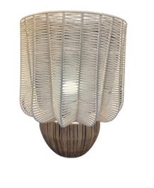DKD Home Decor Lámpara Aplique Urban Crudo Marron Claro Algodon Seagrass Pared 18x43x35 cm