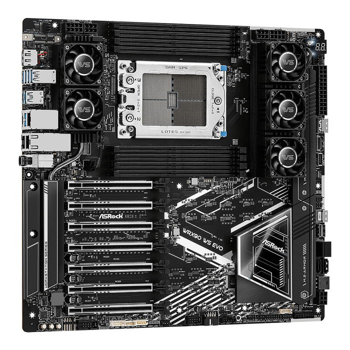 ASRock WRX90 WS EVO Placa Base para AMD Ryzen Threadripper 1000 Series, Socket sTR5, DDR5-SDRAM, 2 TB