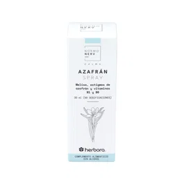 HERBORA Spray de Azafrán 30ml con Vitaminas B1 y B6 - para el Sistema Nervioso y Cansancio - Apto para Veganos