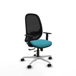 PIQUERAS Y CRESPO Silla de oficina Cilanco con mecanismo Sincro/Traslack Turquesa y Negro