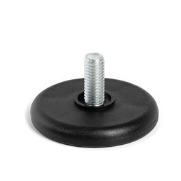 HERRAJES ALK Pie Nivelador Ø50 M8x18 Negro
