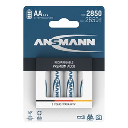 Ansmann Pilas Recargables NiMH Mignon AA 2650 mAh (Pack de 4)