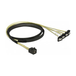 DeLOCK Cable Mini SAS HD SFF-8643 a 4 x SATA 7 Pin angulado 1 m