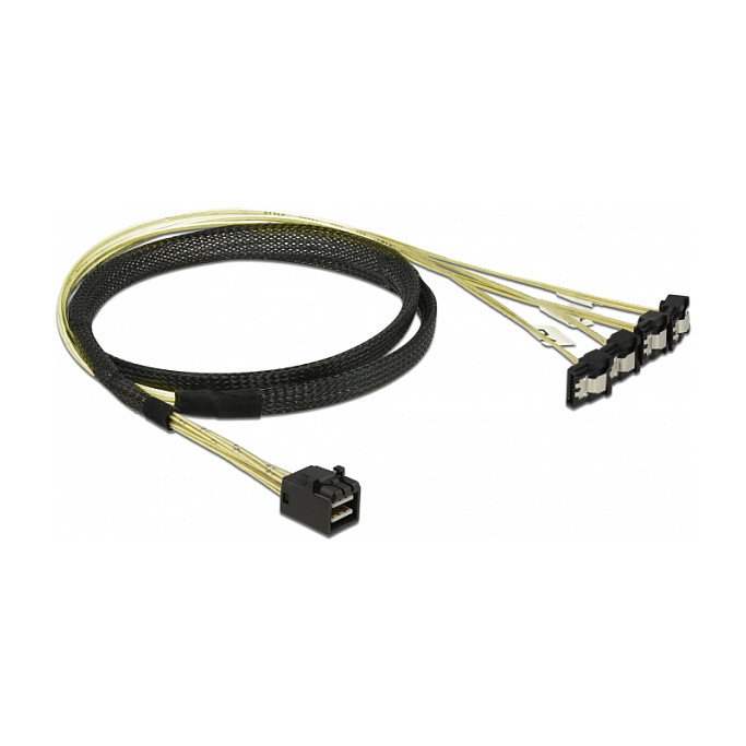 DeLOCK Cable Mini SAS HD SFF-8643 a 4 x SATA 7 Pin angulado 1 m DeLOCK Cable Mini SAS HD SFF-8643 a 4 x SATA 7 Pin angulado 1 m