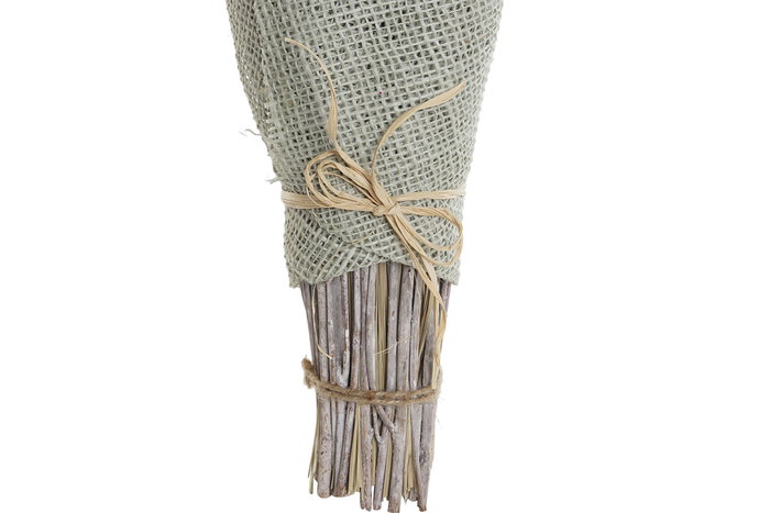 DKD Home Decor Ramo Shabby Blanco Verde Rosa 20 x 65 x 20 cm (9 Unidades)