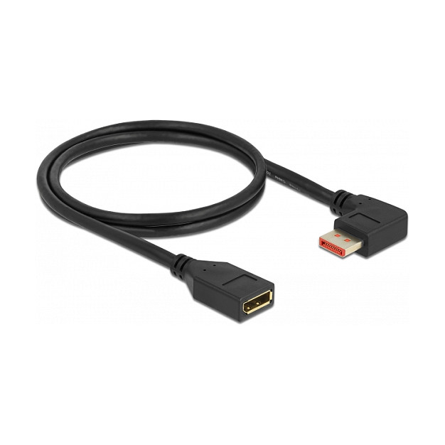 DeLOCK Cable de extensión DisplayPort macho 90° derecha a hembra 8K 60 Hz 1 m
