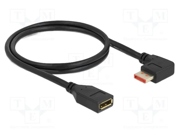 DeLOCK Cable de extensión DisplayPort macho 90° derecha a hembra 8K 60 Hz 1 m