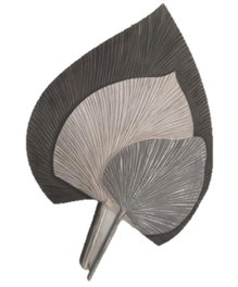 DKD Home Decor Decoración de pared MDF Hojas Gris y Blanco 59x2x91