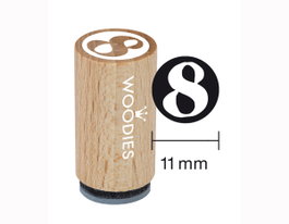 Woodies Sello mini de madera y caucho número 8 (15x25mm)