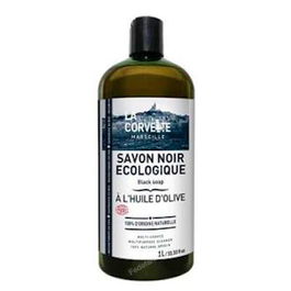 LA CORVETTE Jabon Liquido Negro Oliva para Limpieza Multiusos, Desengrasante y Quitamanchas, Biodegradable, 1 L