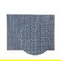 OYV Mantel Individual Tablemat Azul y Gris, 48 x 36 cm, Plástico Trenzado, Fácil Limpieza