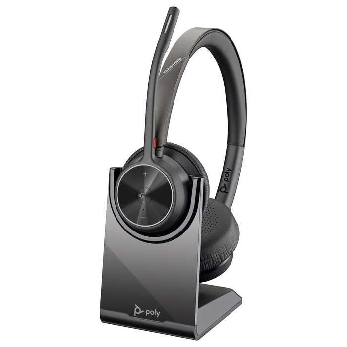 HP Poly Voyager 4320 Auriculares Inalámbricos Certificados Microsoft Teams con Dongle BT700 y Base de Carga (218476-02)