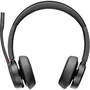 Poly Voyager 4320 Auriculares Inalámbricos para Microsoft Teams con Adaptador BT700, Micrófono Bluetooth, Color Negro, Incluye Soporte de Carga, Referencia 77Z00AA
