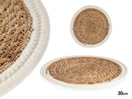 Giftdecor Tapete Natural Borde Blanco 30 cm Fibra Natural (Set de 48)
