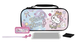 Konix Kit de Accesorios Nintendo Switch Hello Kitty con Protector Pantalla, Funda, Auriculares y Paño de Limpieza, Multicolor
