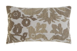 DKD Home Decor Cojín de Algodón Bordado Beige y Marrón Sherezade23
