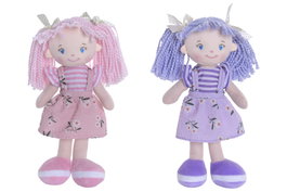 DKD Home Decor Muñecas de Poliéster Surtidas Lila y Rosa (Pack de 2)