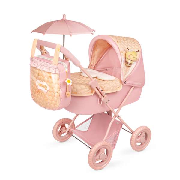Decuevas Coche de Muñeca Plegable con Sombrilla y Bolso Honey para Muñecas de hasta 48 cm, Dimensiones 64x65x38 cm Decuevas Coche de Muñeca Plegable con Sombrilla y Bolso Honey para Muñecas de hasta 48 cm, Dimensiones 64x65x38 cm