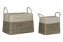 DKD Home Decor Set de 2 Cestas Seagrass Tribal Blanco