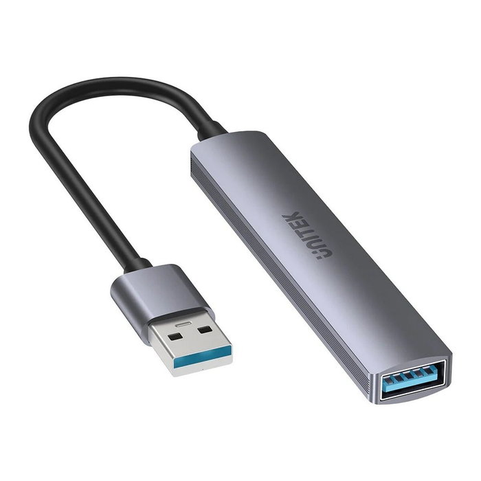 Unitek hub usb-a 1xusb-a 5 gbps, 3xusb-a 2.0 alu