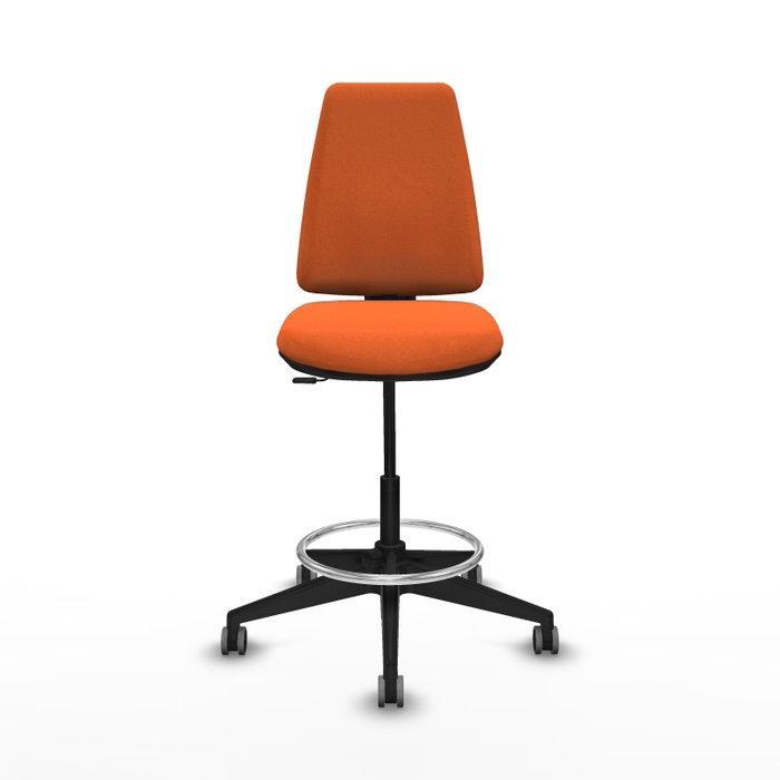 PIQUERAS Y CRESPO Taburete Elche CP Bali naranja con base piramidal