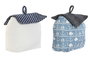 DKD Home Decor Sujetapuertas Mediterraneo Multicolor 8 x 17 x 15 cm (6 Unidades) Poliester Arena