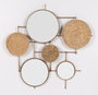 DKD Home Decor Decoración de Pared Metal Espejo Marrón