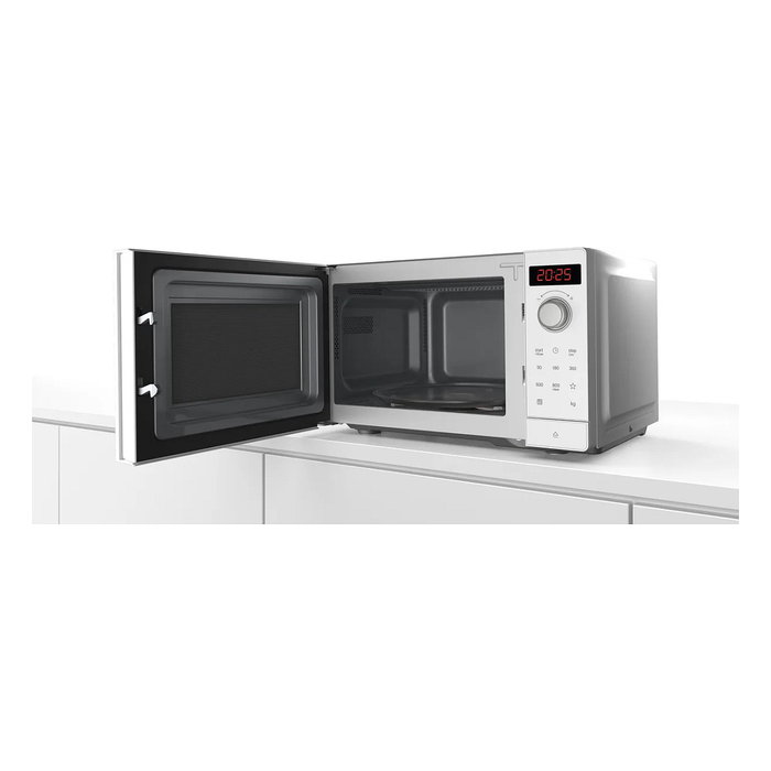 Bosch Microondas Solo Encimera Serie 2 FFL023MW0, 20 L, 800 W, Pantalla LED, 7 Programas Automáticos, Blanco