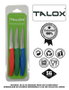 TALOX Pack de 3 Cuchillos Peladores de Acero Inoxidable 90 mm