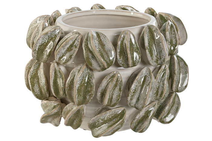 DKD Home Decor Centro Mesa Tropical Blanco Verde Carambola Gres 30 x 19 x 30 cm DKD Home Decor Centro Mesa Tropical Blanco Verde Carambola Gres 30 x 19 x 30 cm