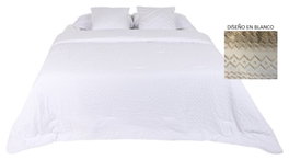 DKD Home Decor Colcha de Poliéster Blanca 180x260 cm con Relleno 150 GSM