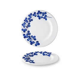 LANGENTHAL Plato Llano 20 cm, Colección Indigo 8850 Trébol, Vajilla Hecha a Mano, Diámetro 20 cm (Set de 6)